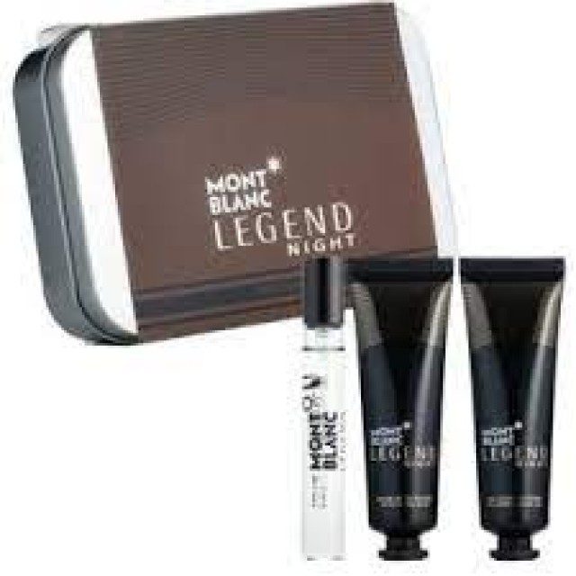 MONT BLANC Legend Night SET: EDP 7.5ml + aftershave balm 30ml + shower gel 30ml